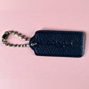 Coach Black Refined Pebble Leather Bag Tags Pendent Purse Hangtags Keychain